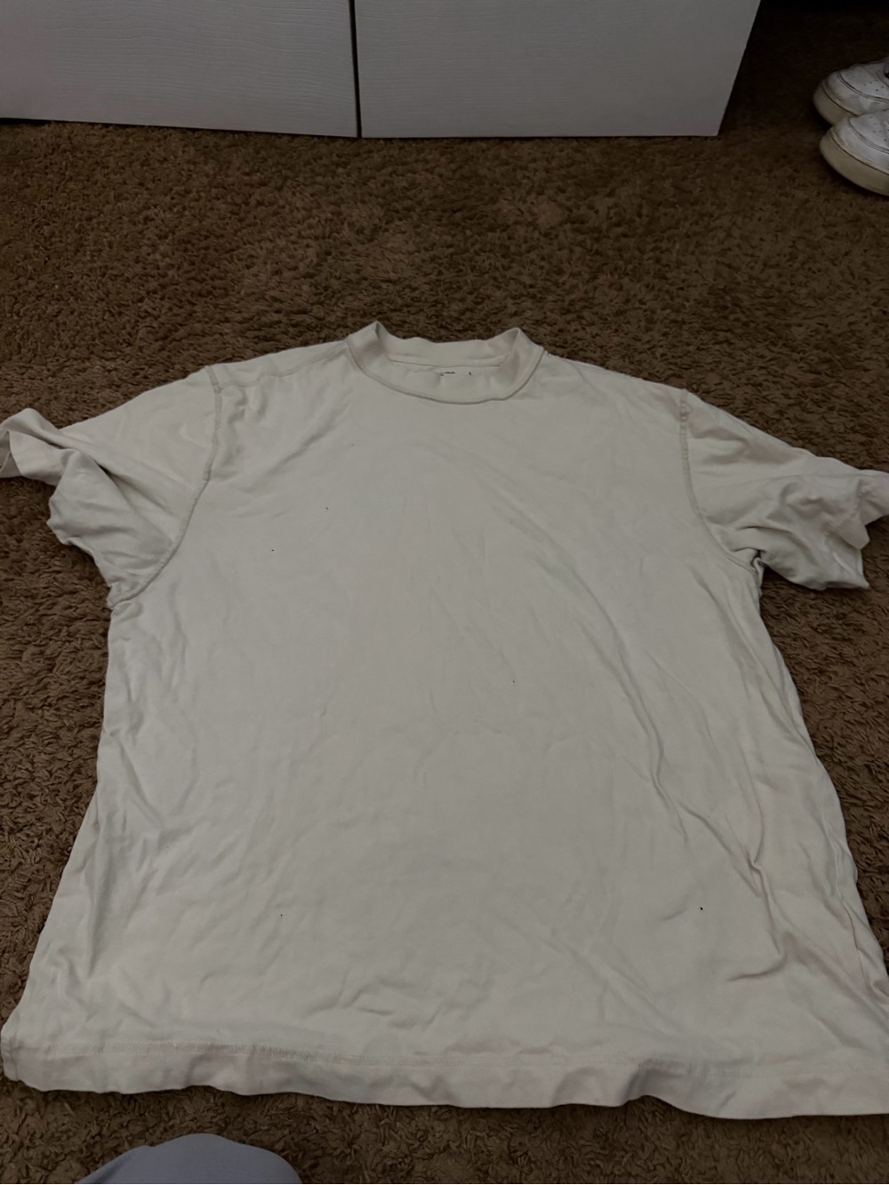 Abercrombie Crew Neck T-Shirt in Off-White